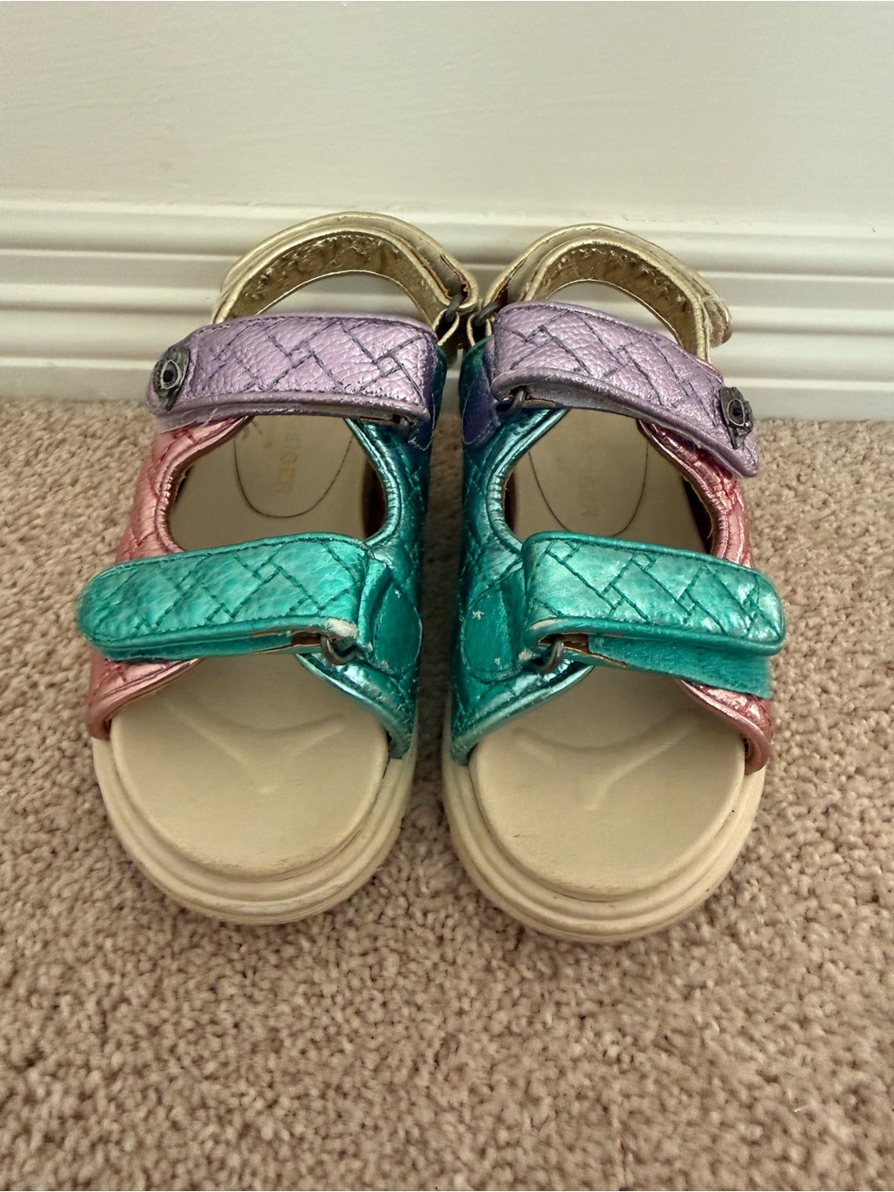 Kurt Geiger Girls Metallic Multicolor Sandals – Size 10